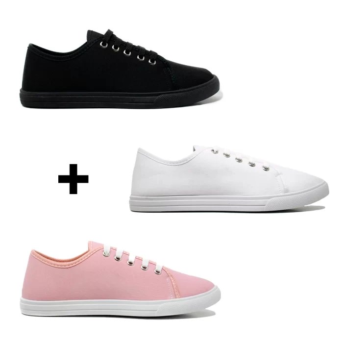 Kit 3 Tênis Feminino Casual Classic