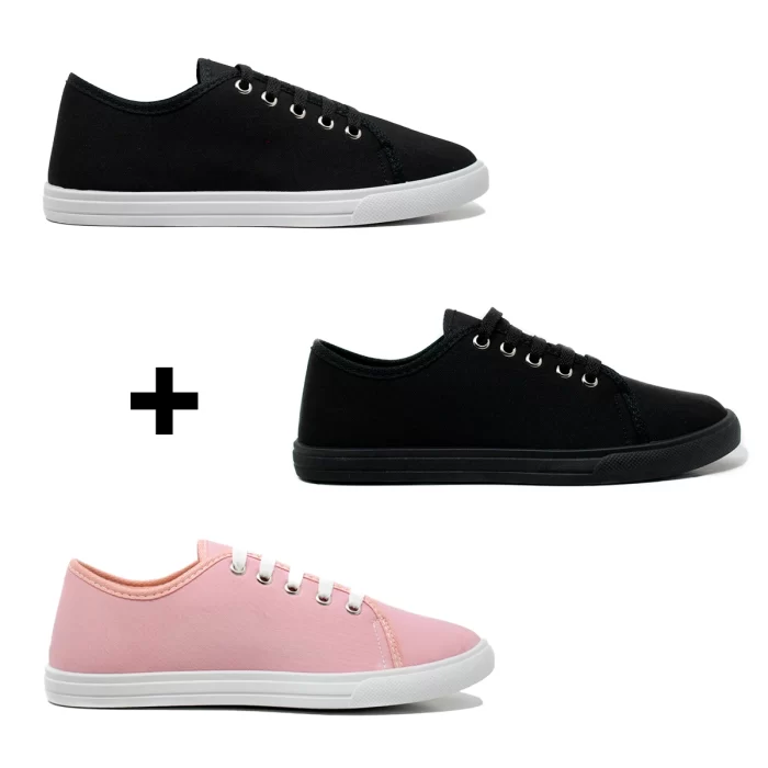 Kit 3 Tênis Feminino Casual Classic